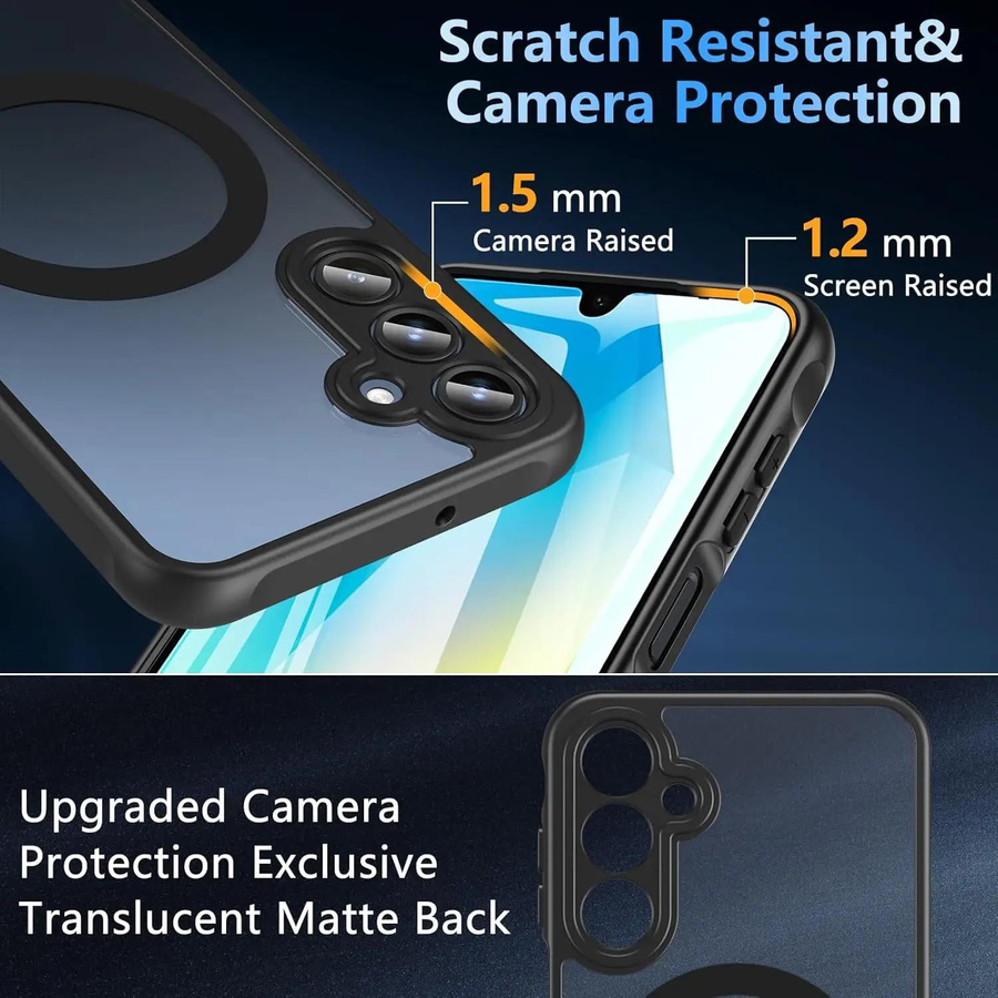 Magnetische kabellose Ladehülle für Samsung Galaxy A56 5G, stoßfeste matte Rückseite, transparent - Bild 3
