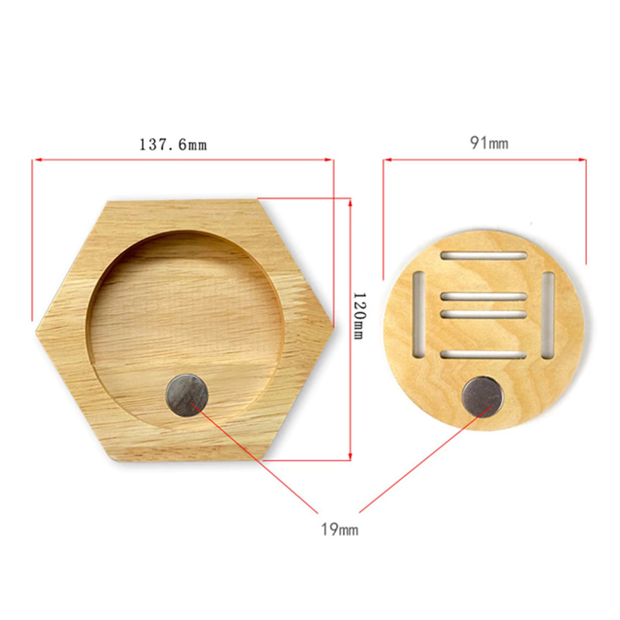 APWIKOGER Waben Medaille Display Stand aus Holz in Braun, Geometrisches Wandregal zur kreativen Kombination - Bild 3