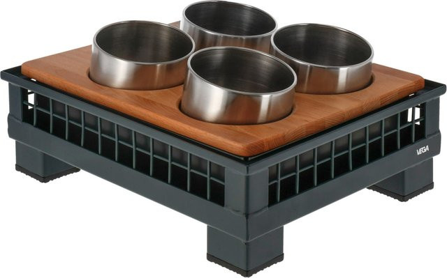 VEGA Besteckbehälter Portland GN 1/2 mit Köcher, anthrazit und buche, B/T/H: 35,2 x 29,0 x 15,5 cm - Bild 1