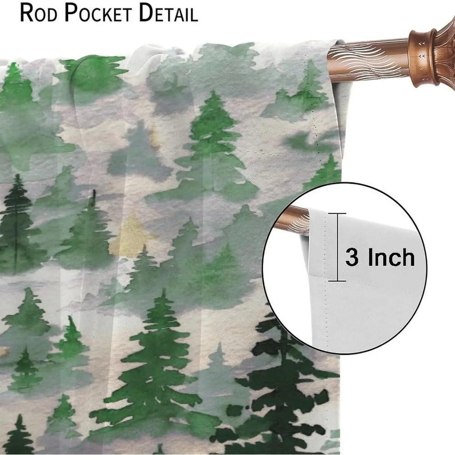 Yiran Furniture Vorhang mit Wildtier-Motiv Bär Hirsch Fuchs Wolf, 2er-Set halbverdunkelnd, Multicolor, Breite: 100 cm, Höhe: 130 cm - Bild 4