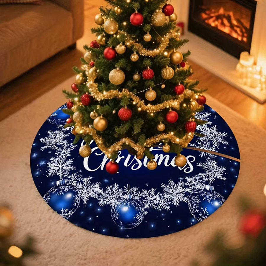 VIKAMA Weihnachtsbaum Rock mit Schneeflocken-Design in Dunkelblau - Bild 3