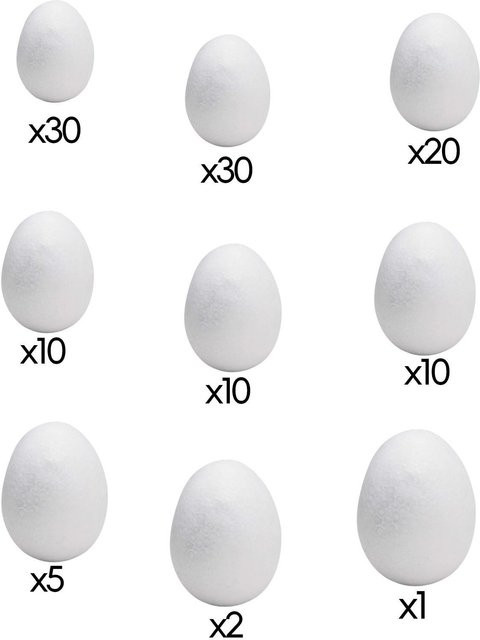 Weiße Schaumstoff-Eier, Bastelmaterial - Bild 1