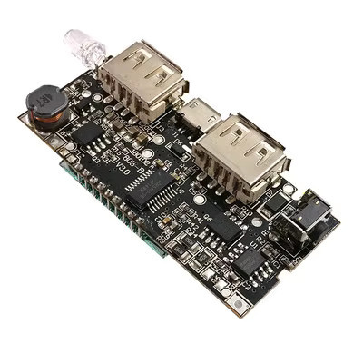 10 Stück Boost Modul für 18650 Akkus 3,7V auf 5V 2A DIY Powerbank Hauptplatine in Schwarz - Bild 2