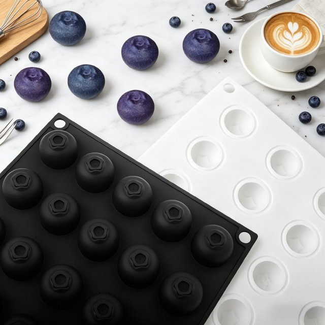 Meibum 35-fach Silikonform für Blaubeeren zur Herstellung von Mousse, Kuchen, Fruchtgummis, Schokolade und Pudding - Bild 1