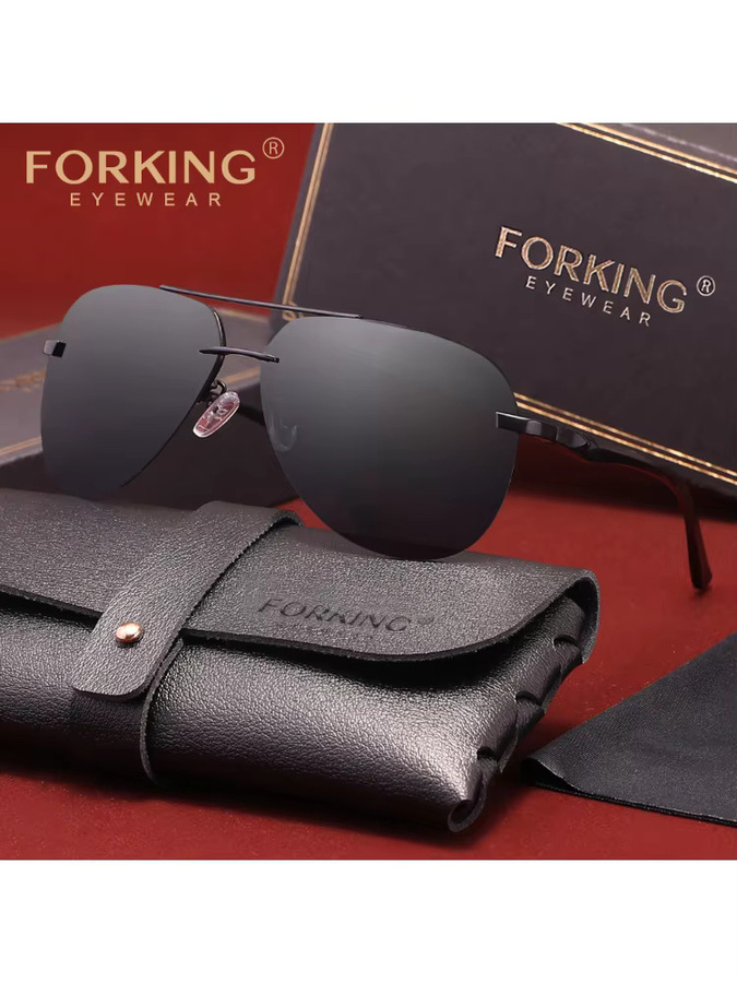FORKING Pilot Sonnenbrille, Metall, polarisiert, Unisex - Bild 4