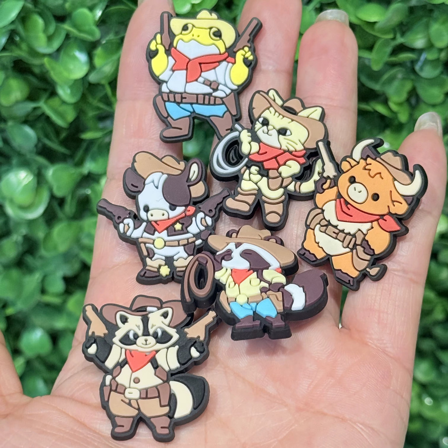 Happye&TiTi Charms, Cartoon-Tier-Cowboy, PVC, 6 Stück - Bild 3