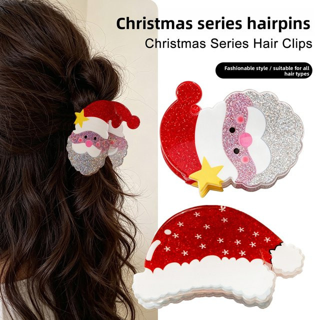 FENGCHE Haarklammer, Weihnachtliche Glitzer-Haarklammer - Bild 1