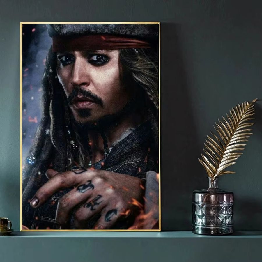 Potdemiel Diamant-Malerei-Set Johnny Depp Jack Sparrow mit runden Steinen für Mosaik und Kreuzstich, B/H/T: 30,0 x 20,0 x 20,0 cm - Bild 2