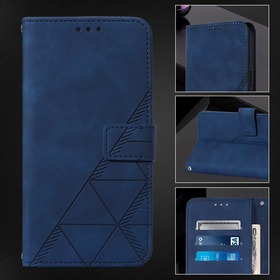Stoßfeste Leder-Handyhülle mit Brieftaschenfunktion und Magnetverschluss für Samsung Galaxy A72 A52S A52 A42 A32 A22 A02S A02 in Rot oder Blau - Bild 4