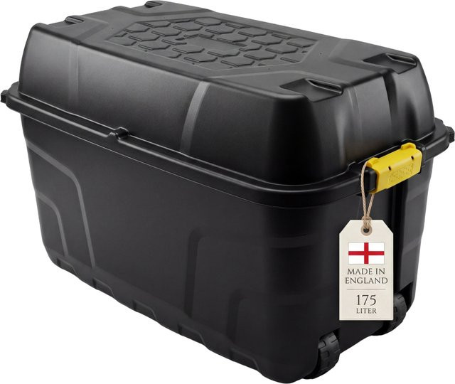 BigDean XXL Transportbox Kissenbox aus Kunststoff in Schwarz mit Rollen und Deckel, abschließbar, B/T/H: 93 x 55 x 53 cm - Bild 1