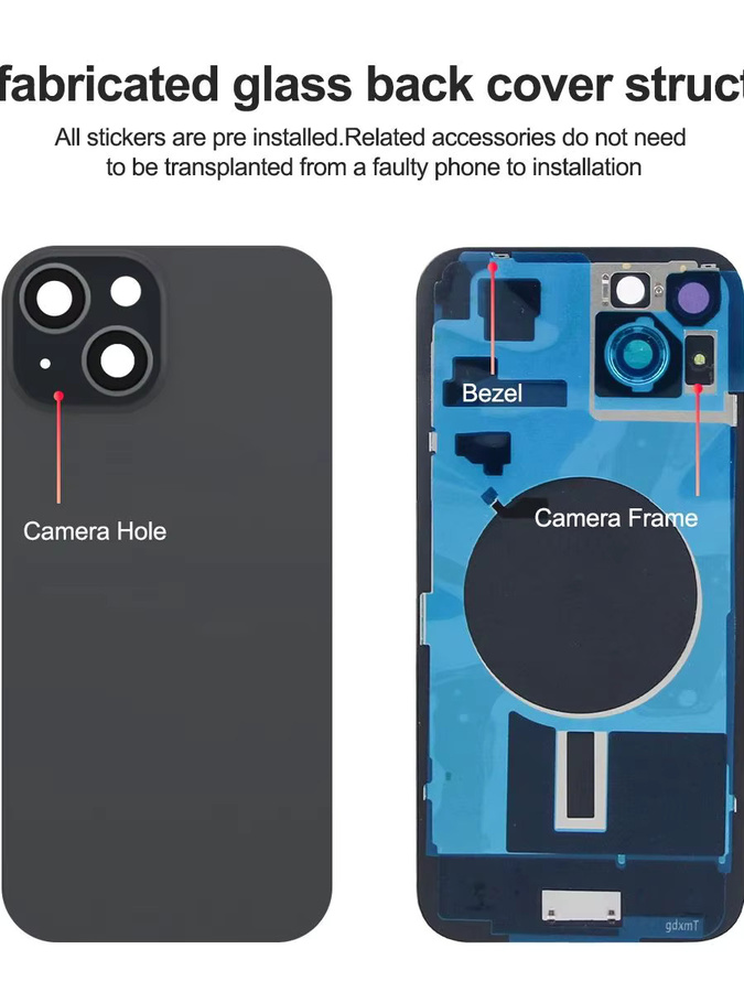 Apple Rückseitige Batterieabdeckung und Kamerarahmen Ersatzteil für iPhone 15 und iPhone 15 Plus in Gelb - Bild 4