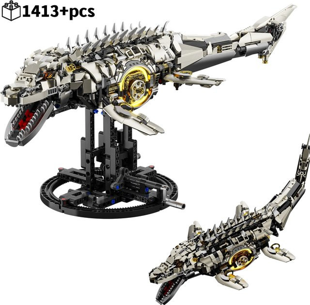 FUNXINEE Mechanisches Mosasaurus-Modell, Seedrachen-Baukasten, 1413 Teile - Bild 1