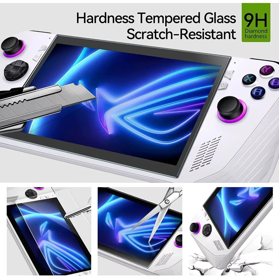 2/3er Set gehärtete Glas Schutzfolie für Asus ROG Ally, transparent, Displayschutz mit gebogener Kante und Anti-Scratch-Funktion - Bild 4