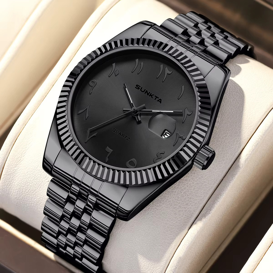 SUNKTA Armbanduhr, Quarz, Edelstahl, Schwarz, Herren - Bild 2