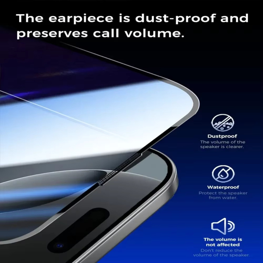 DIXSG 2 Stück Full Cover Displayschutzfolie aus gehärtetem Glas für iPhone 17 16 15 14 Pro Max Air 16e 15 14 Plus 13 12 11 Pro XS XR, transparent - Bild 4