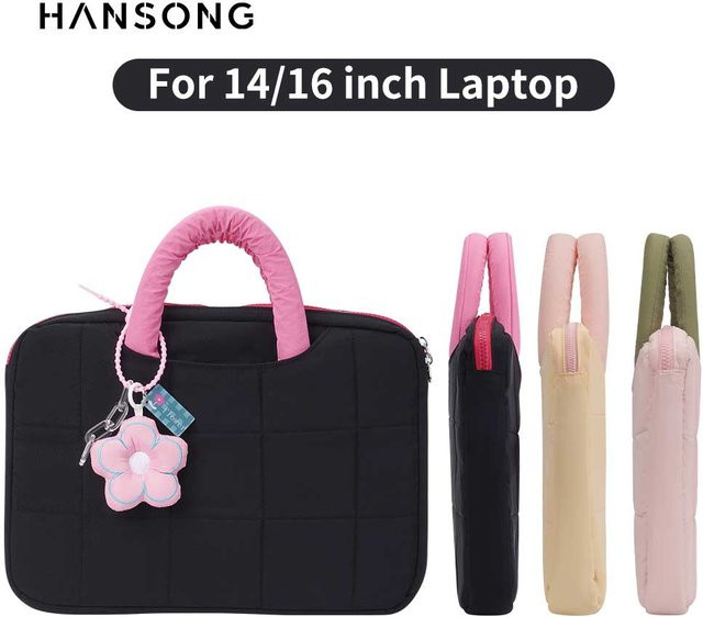 Hansong Tablet-Handtasche in Schwarz für 14 bis 16 Zoll iPads, Samsung, Xiaomi und HUAWEI, stoßfeste Schutzhülle mit mehreren Fächern - Bild 1