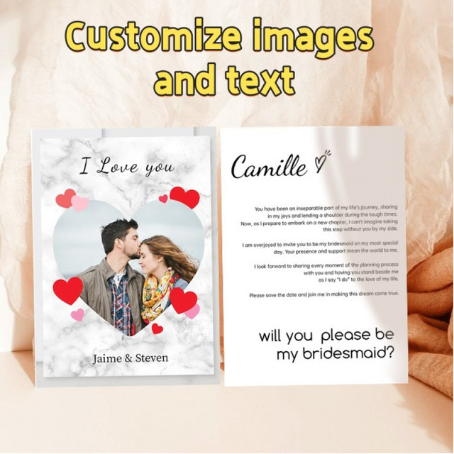 Personalisierte Grußkarten mit eigenen Bildern und Text im Design Ich Liebe Dich in Weiß - Bild 1