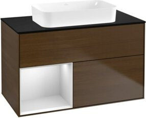 V&B Waschtischunterschrank Finion in Weiß lackiert, Breite: 100 cm, Tiefe: 60,3 cm - Bild 1