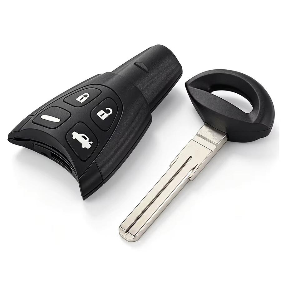 KEYECU Ersatz-Fernbedienungsschlüssel für SAAB 93 95 9-3 9-5 mit ID46 Chip, 4-Tasten Autoschlüssel in Schwarz, 315MHz/434MHz - Bild 2