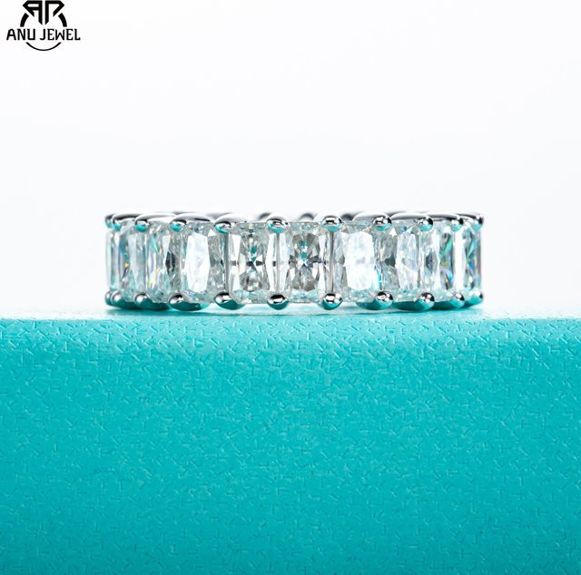 AnuJewel Ewigkeitsring Silber, Smaragd, Moissanit - Bild 1