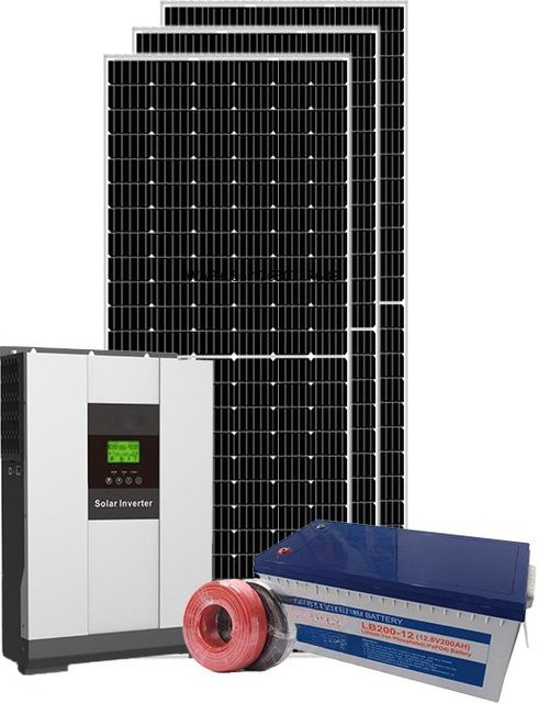 Hybrid 10 kW Solarsystem für den Heimgebrauch mit monokristallinen Silizium-Solarmodulen, MPPT-Controller und Lithium LiFePO4-Wechselrichter - Bild 1