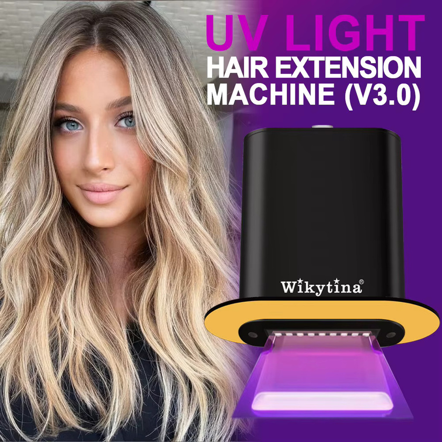 Wikytina Haarverlängerungs-Set mit Tape-In-Extensions, UV-Maschine, Unisex - Bild 3