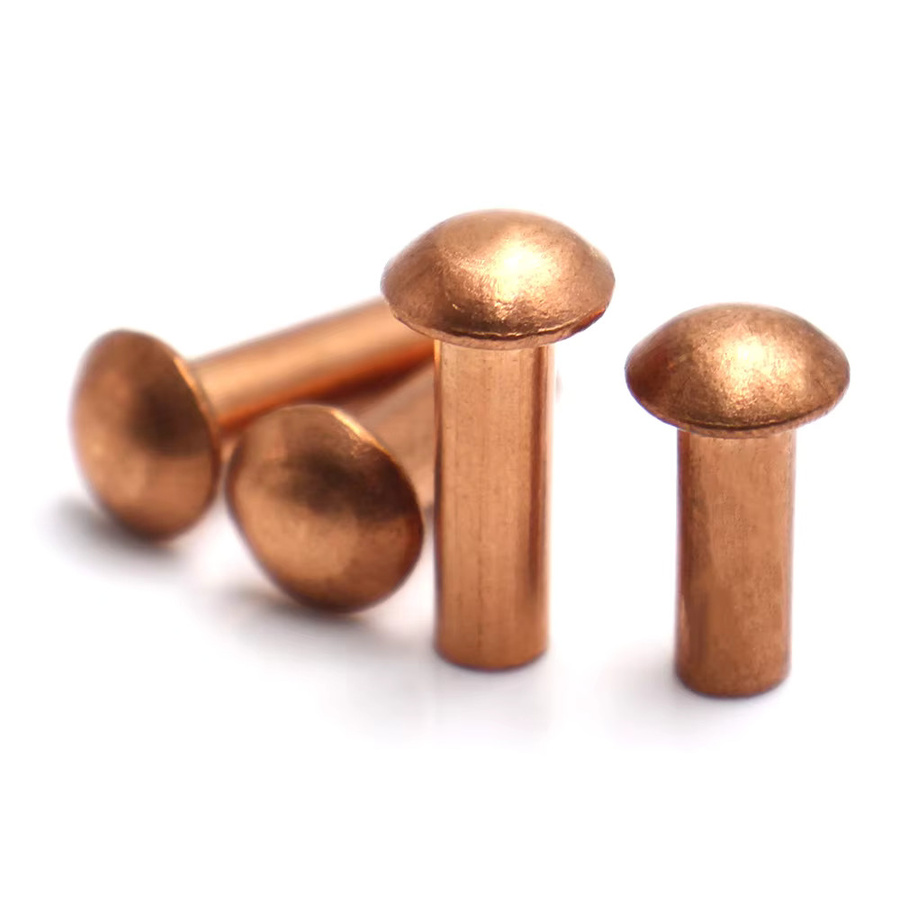 Zimir Kupfernieten mit Rundkopf in Messing-Optik, Gold/Braun - Bild 2