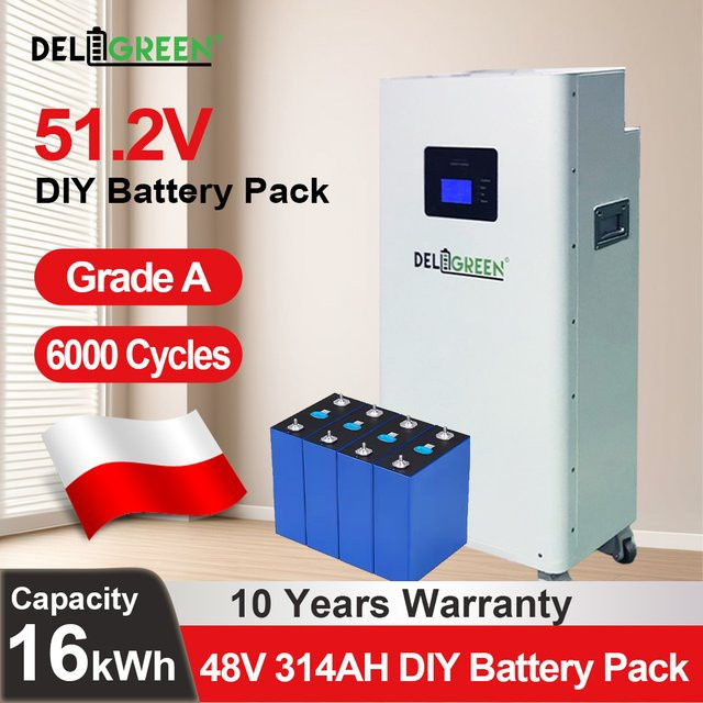 Deligreencs Vertikale 48V DIY Batteriebox für ESS mit JK 16S 200A BMS V19 und aktivem Balancer in Weiß - Bild 1