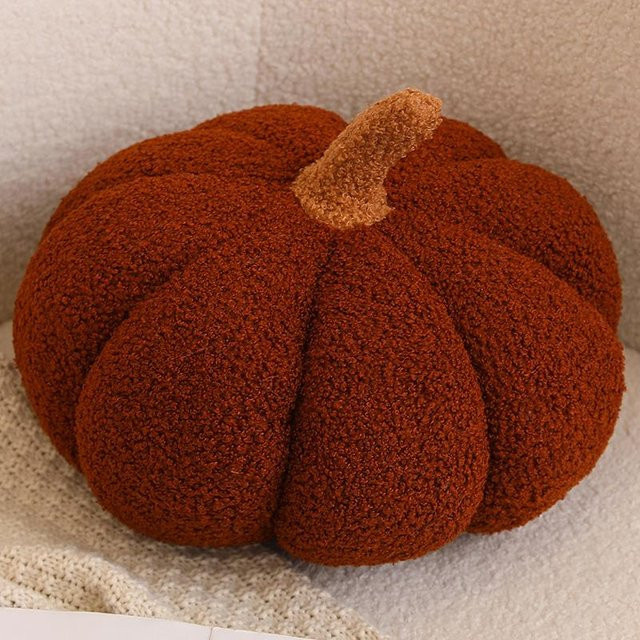 Kawaii Nordic Halloween Kürbis Plüschtier als weiches Kissen und Deko-Puppe in Orange, Größe: 20 bis 35 cm - Bild 1