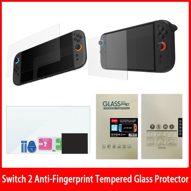 Ipega PG-SW2023 Displayschutzfolie aus gehärtetem Glas für Nintendo Switch 2, transparent, Härtegrad 9H mit Installationswerkzeugen - Bild 1