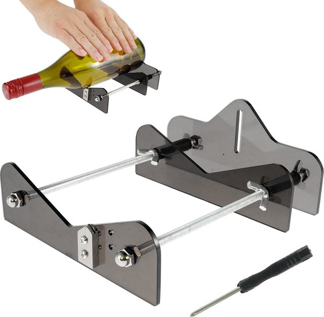 Hands DIY Glasflaschenschneider aus Edelstahl in Grau, verstellbare Flaschenschneidemaschine für Bier- und Weinflaschen zur Dekoration - Bild 1