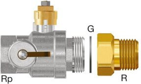 Flamco Kappenkugelhahn DN 25 1 Zoll silber vernickelt für Flamcomat FG - Bild 1