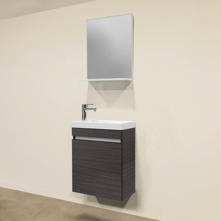 Sanotechnik Badmöbel-Set mit Spiegel in Anthrazit, Wandmontage, modern