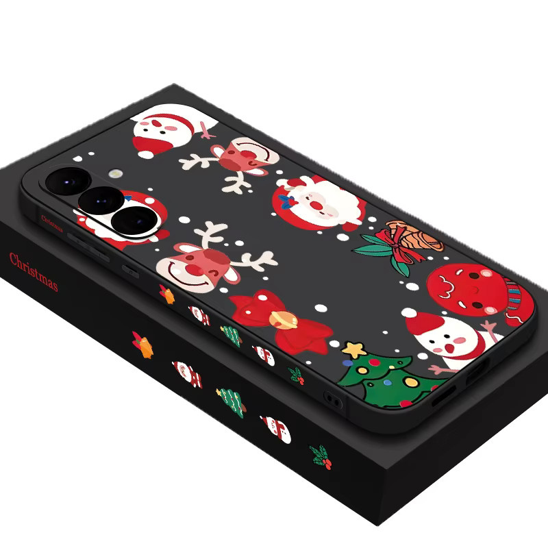 MOESOE Handyhülle mit Schneemann und Elch Design für Samsung Galaxy S25 S24 S23 Ultra S24 FE A56 A16 A36 A55 A54 A53 A15 A14 in Schwarz - Bild 7