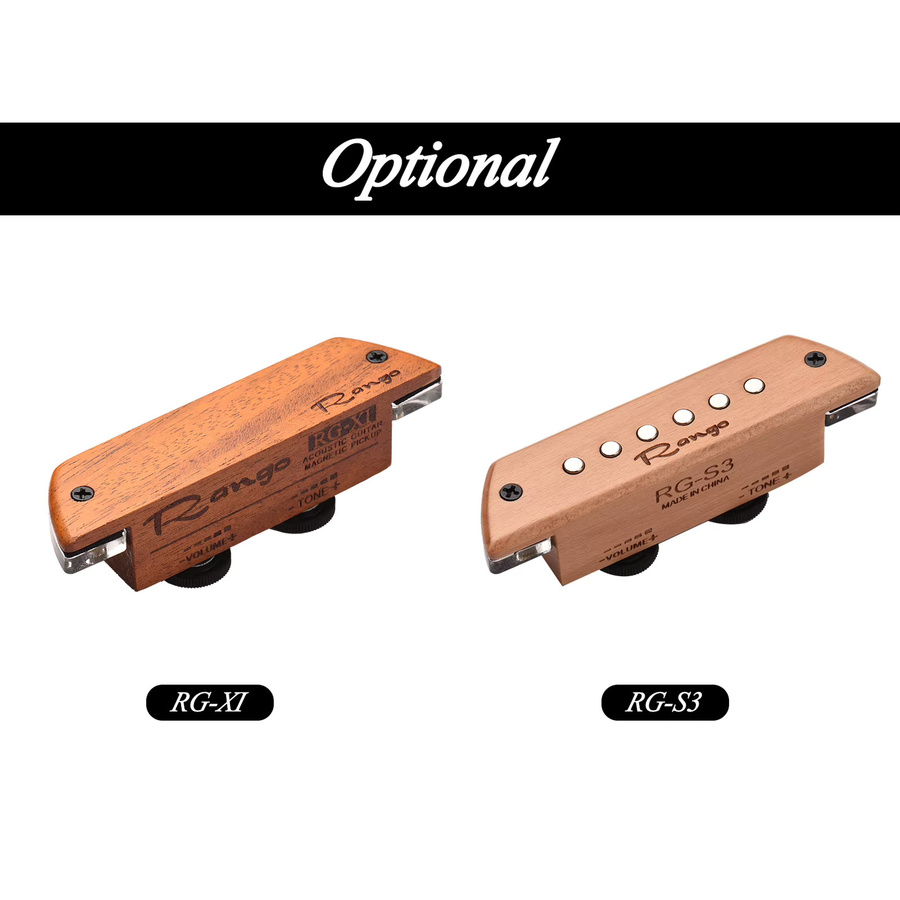 Rango RG-S3 Magnetischer Tonabnehmer für Akustikgitarren aus Buchenholz in Braun - Bild 4