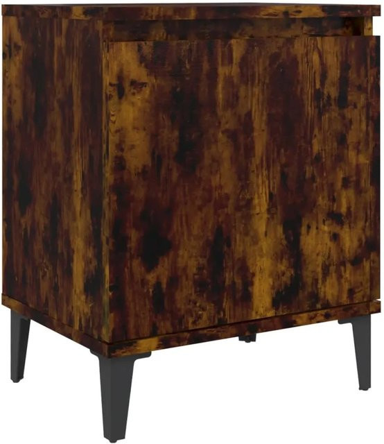 vidaXL Nachttisch Modell 1 in Räuchereiche mit Metallbeinen, Farbe Braun, B/T/H: 40 x 30 x 50 cm - Bild 1
