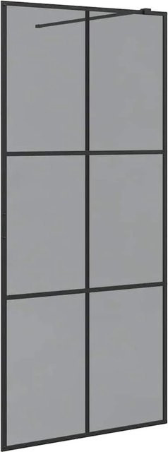 vidaXL Walk-In Duschwand aus gehärtetem Glas in Schwarz, B: 90 cm, H: 195 cm - Bild 1