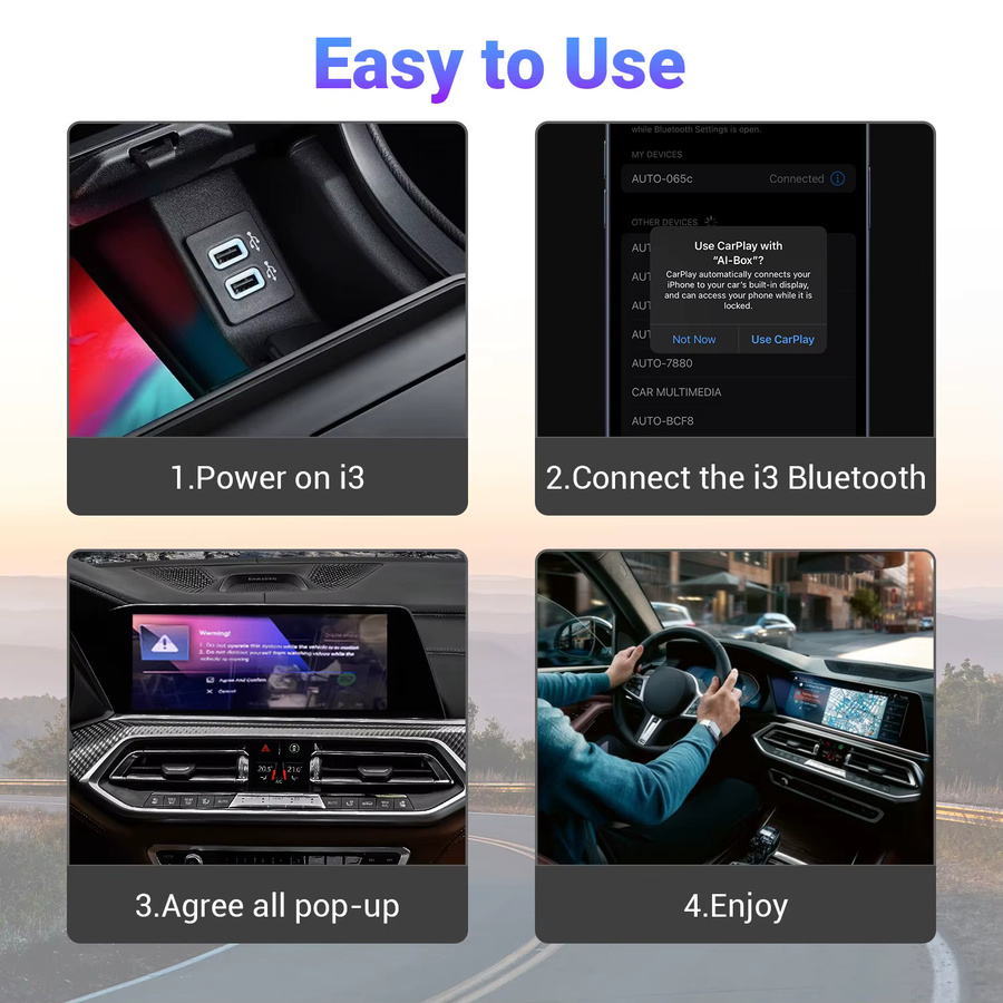 Ottocast i3 Android Auto AI TV Box mit Wireless CarPlay und Android 13, Videoadapter in Schwarz - Bild 4