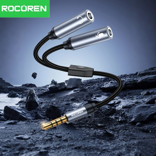 Rocoren 3,5-mm-Klinken-Audio-Splitter-Kabel 2-Wege-Aux-Adapter für Kopfhörer und Telefon, Desktop und PS4 - Bild 1
