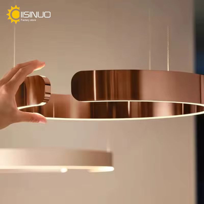 Minimalistische LED Pendelleuchte IISINUO in Schwarz und Gold, dimmbar - Bild 2