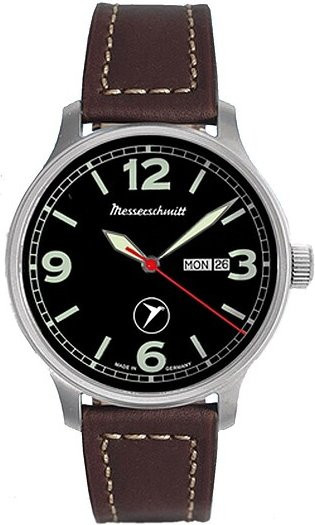 Messerschmitt Fliegeruhr, Quarz, Edelstahl, 42 mm, Leder, Herren - Bild 1