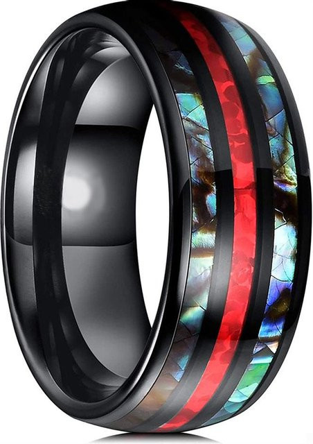 YIRAN Ring Edelstahl, Roségold, Abalone-Muschel, Unisex - Bild 1