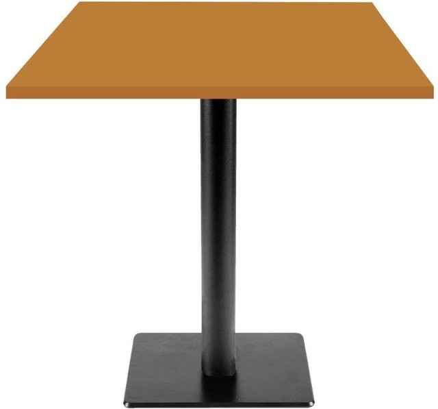 RestooTab Tisch Milan T quadratisch in Senf mit Holzdekor und Metallgestell, B/T/H: 70 x 70 x 75 cm - Bild 1