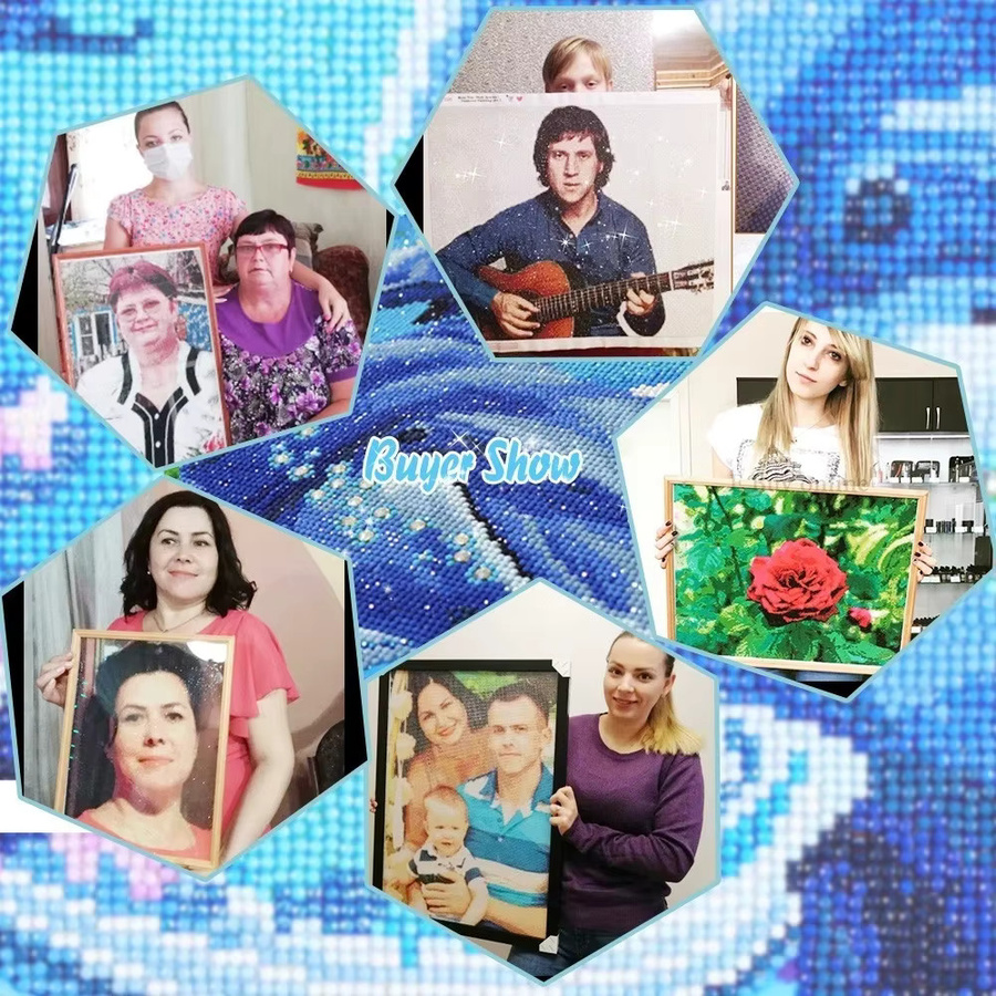 CHENISTORY DIY Diamantmalerei Set mit personalisiertem Foto für runde Stickerei in Multicolour zur Wanddekoration - Bild 6