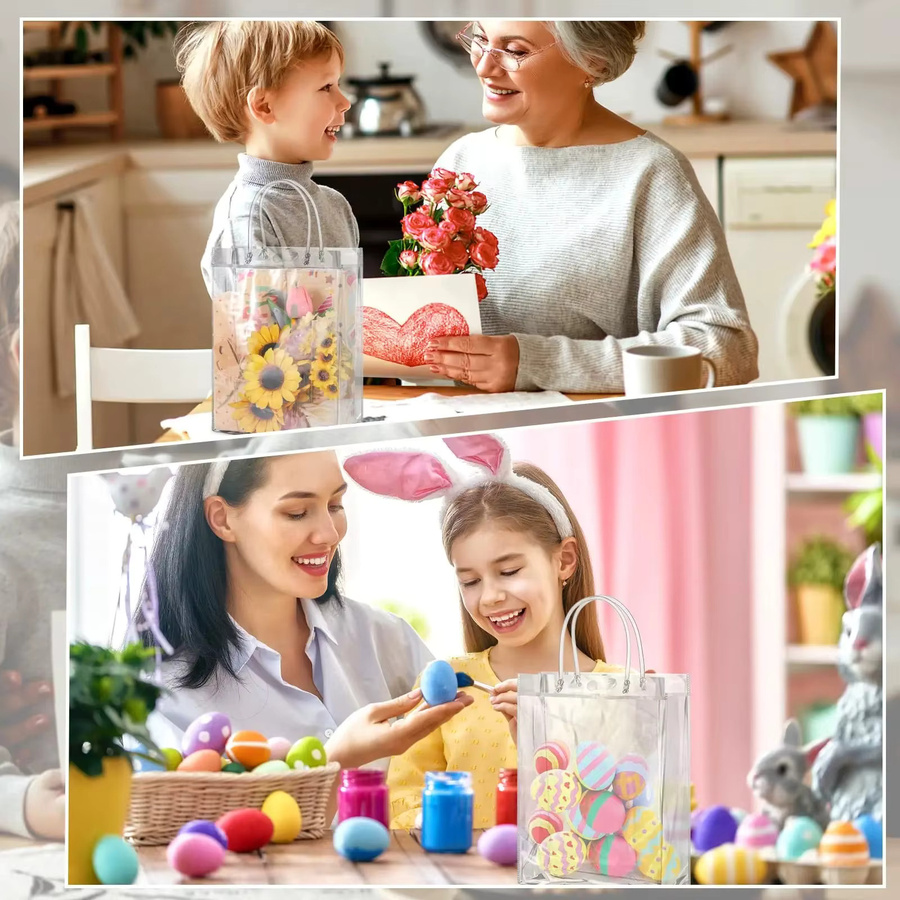 Transparente PVC-Geschenktaschen mit Tragegriff als durchsichtige Plastiktasche für Geschenke oder Kosmetik - Bild 3