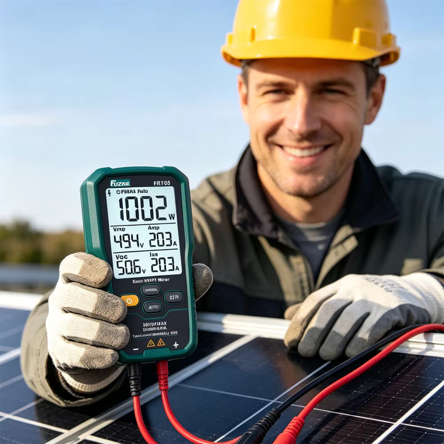 FUZRR FR705E Solar MPPT Power Meter Leistungstester für Photovoltaik-Module bis max. 2000W zur Messung von Leerlaufspannung und Kurzschlussstrom - Bild 2