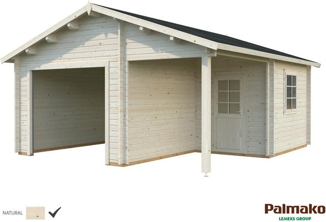 Palmako Holzgarage Roger aus Leimholz in Beige, B/T: 510 x 550 cm - Bild 1