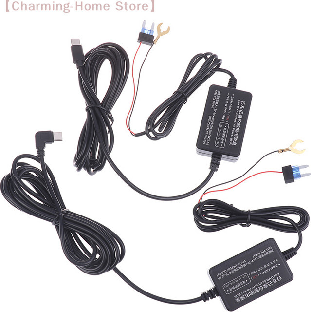 SHIDWJ Dashcam Hardwire-Kit mit Typ-C-USB-Anschluss und Niederspannungsschutz für Parküberwachung, Schwarz - Bild 1