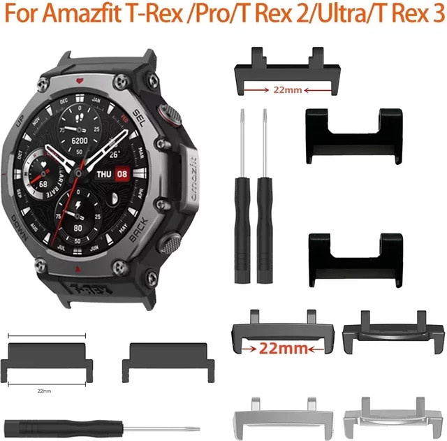 CHIICSMART Uhrenarmbandadapter für Amazfit T-Rex 3, Schwarz - Bild 1