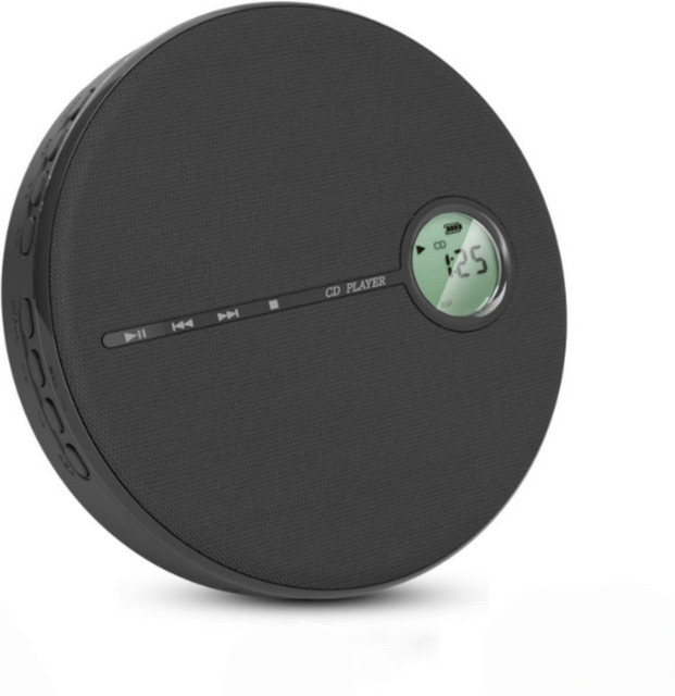 Bytelike Tragbarer CD-Player mit Bluetooth, Dual-Lautsprechern und USB, Schwarz - Bild 1